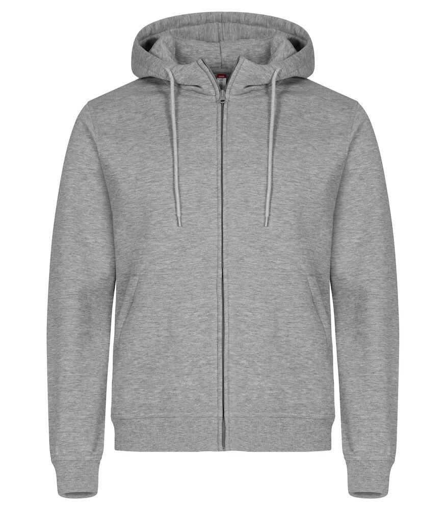 Felpa Clique Miami Grigio Melange con Zip e Cappuccio Taglie Forti