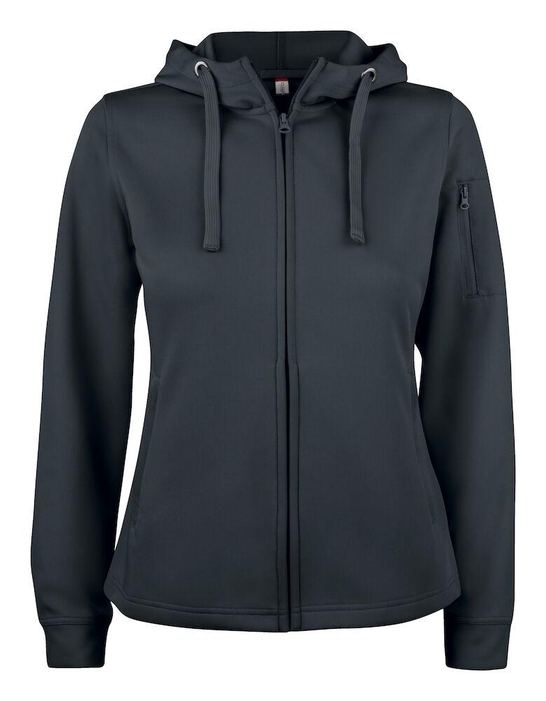 Felpa Tecnica Nero Felpa Donna Zip Cappuccio Sportiva con Tasche
