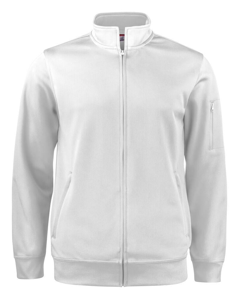Cardigan Active Bianco Giacca con Zip Intera e Tasche Unisex Taglie Forti