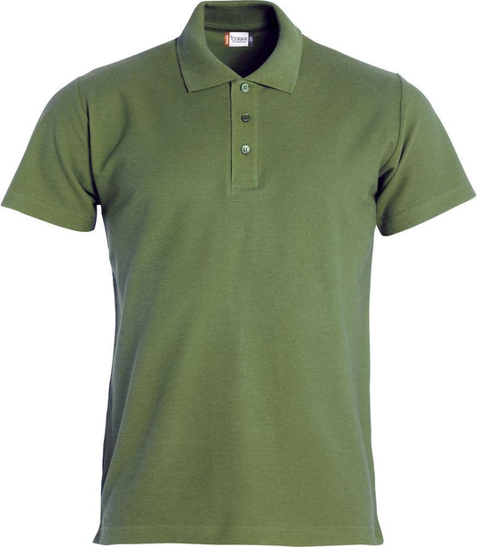 Basic Polo Verde Militare Polo Manica Corta Taglie Forti