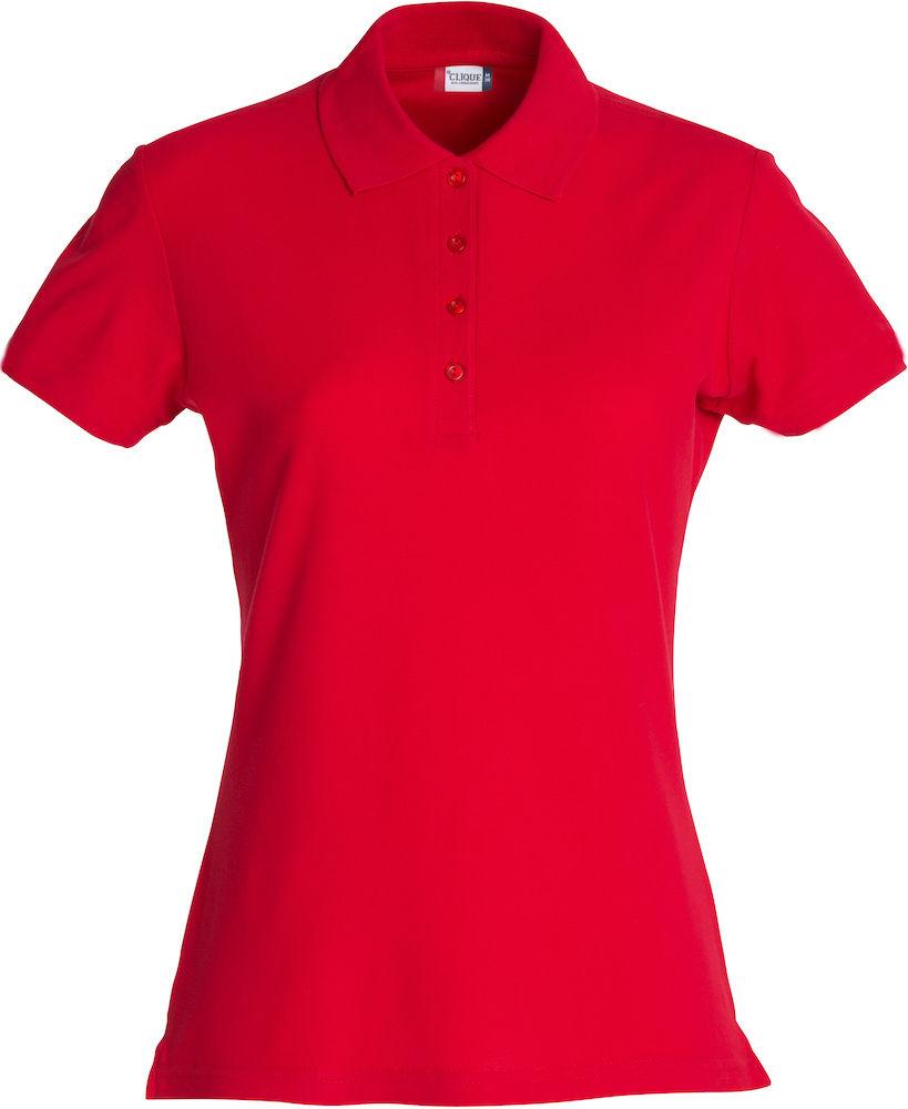 Basic Polo Rosso Polo Manica Corta Donna