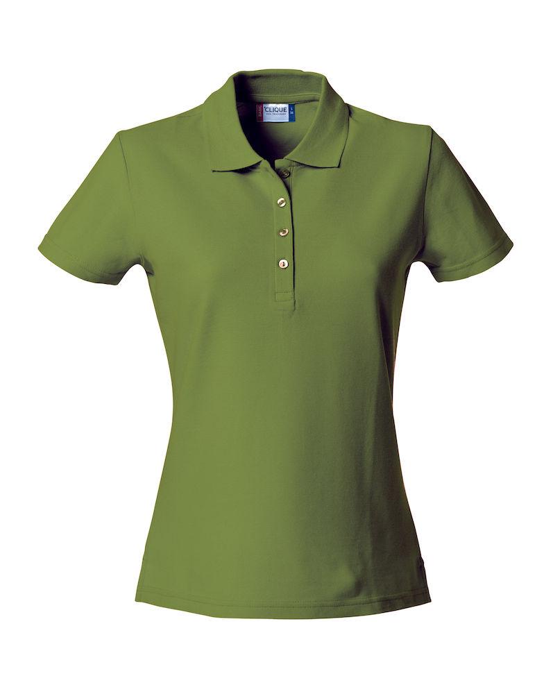 Basic Polo Verde Militare Polo Manica Corta Donna