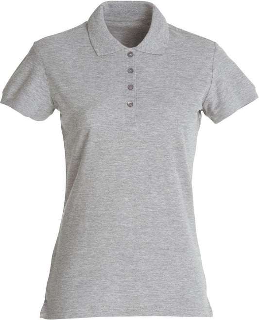Basic Polo Grigio Melange Polo Manica Corta Donna