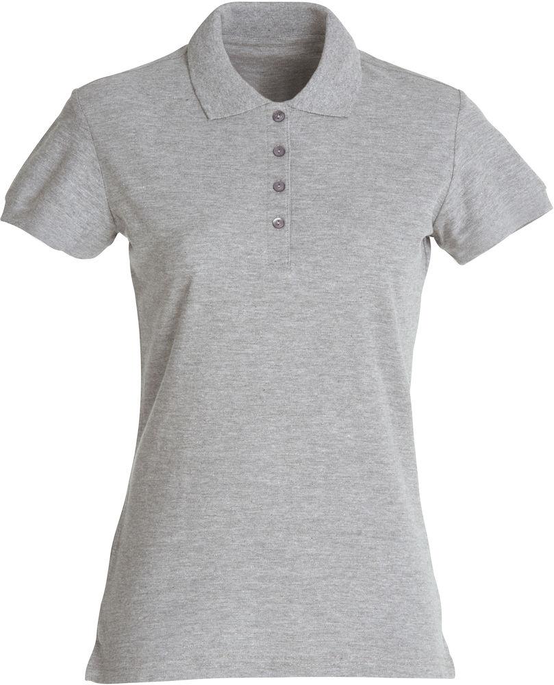 Basic Polo Grigio Melange Polo Manica Corta Donna