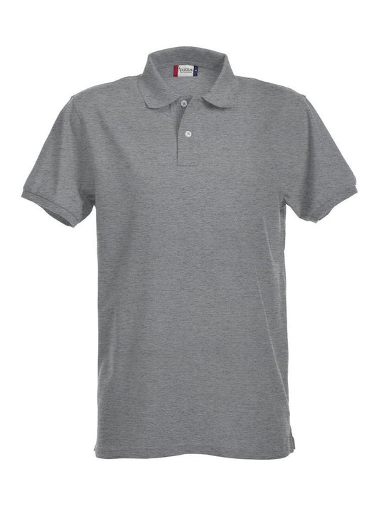 Polo Clique Premium Grigio MelangeElasticizzata 215 Grammi Taglie Forti