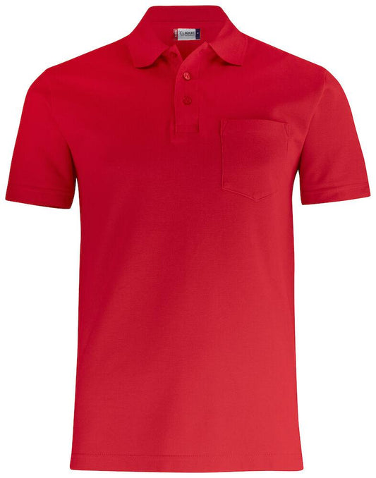 Basic Polo Rosso Polo Manica Corta con Taschino Taglie Forti