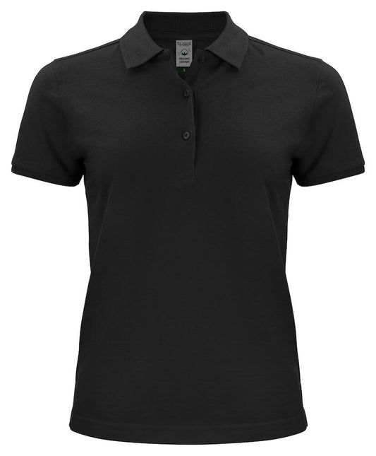 Polo Classic Organico Nero Polo Donna Manica Corta Ecosostenibile