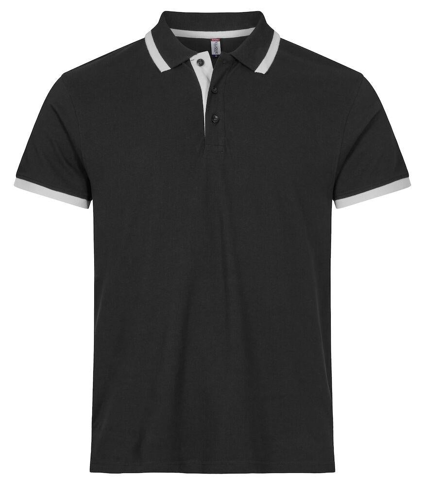 Polo Clique Austin Nero Polo Cotone con Inserti Taglie Forti