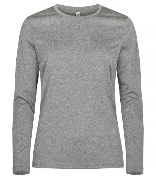 Basic Active-T Grigio Melange T-Shirt Manica Lunga Donna Tessuto Tecnico Sportivo Asciugatura Rapida