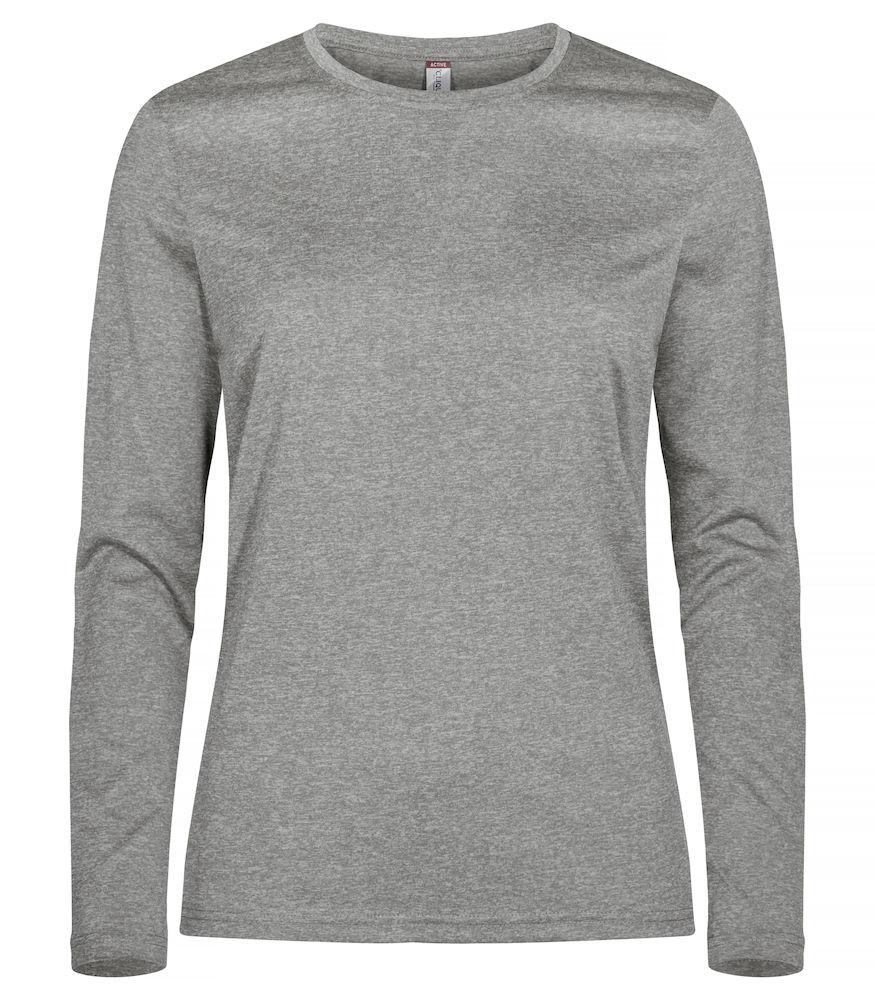 Basic Active-T Grigio Melange T-Shirt Manica Lunga Donna Tessuto Tecnico Sportivo Asciugatura Rapida