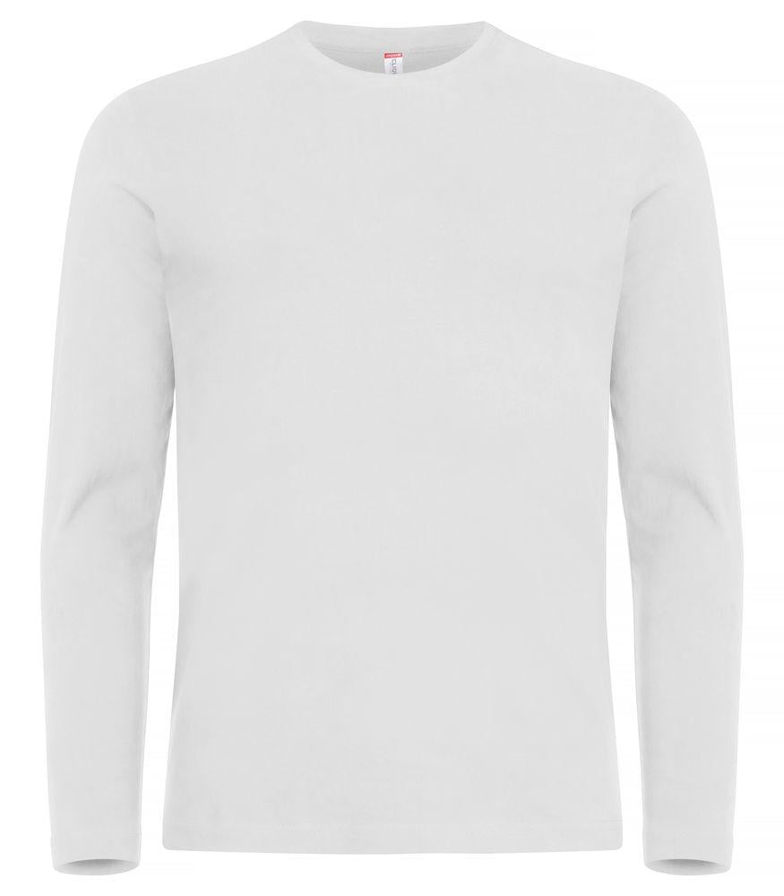 T-shirt Premium Bianco Maglia Clique Manica Lunga Premium 180 gr Taglie Forti