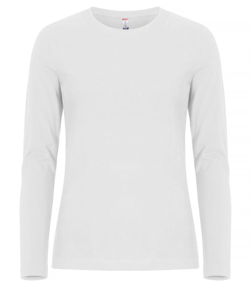 T-shirt Premium Bianco Maglia Donna Clique Manica Lunga Premium 180 gr