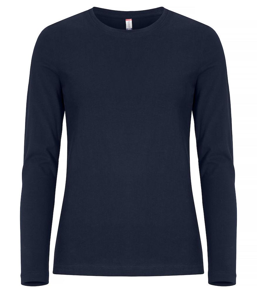 T-shirt Premium Blu Maglia Donna Clique Manica Lunga Premium 180 gr