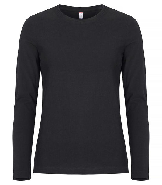 T-shirt Premium Nero Maglia Donna Clique Manica Lunga Premium 180 gr