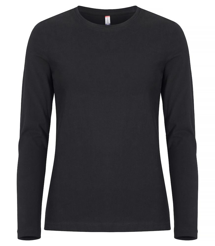 T-shirt Premium Nero Maglia Donna Clique Manica Lunga Premium 180 gr