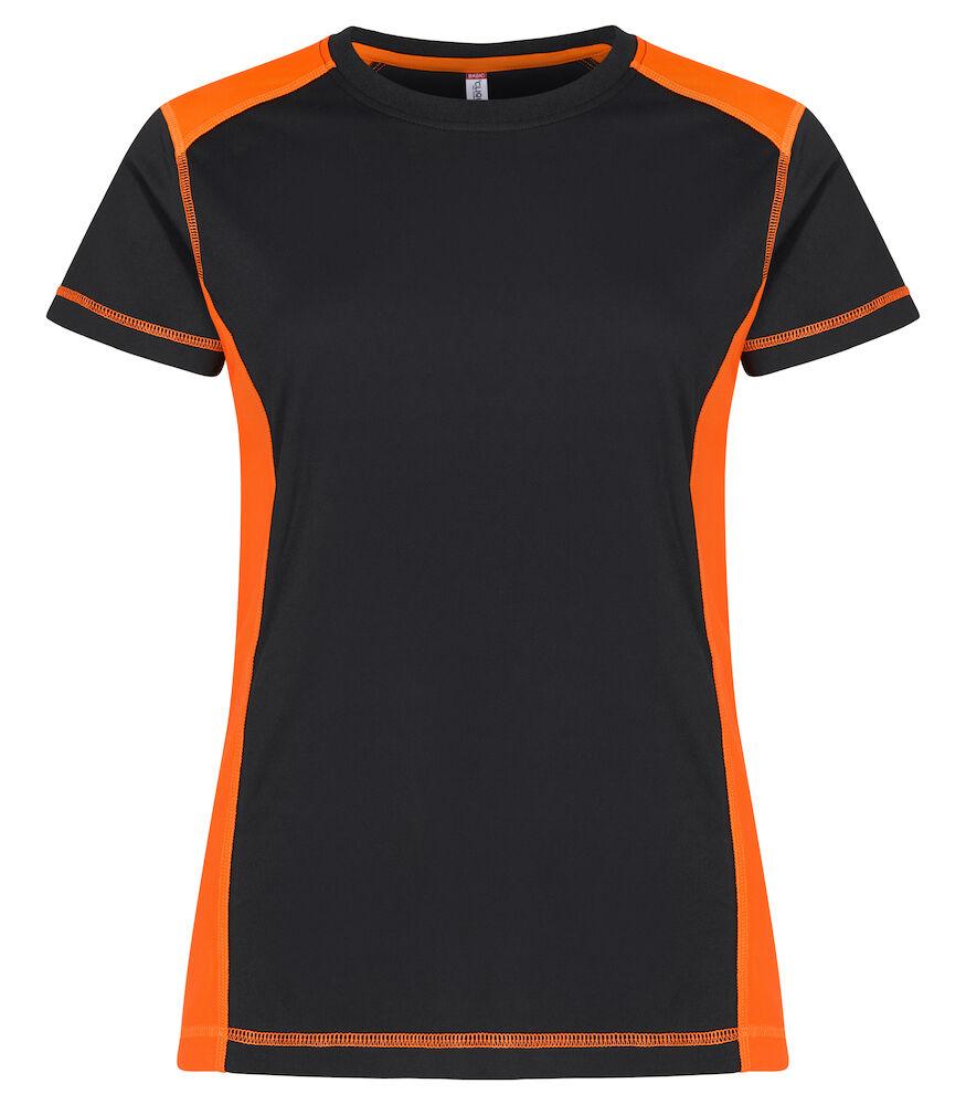 T-Shirt Ambition Nero Arancio Maglietta Donna Bicolore Ecosostenibile