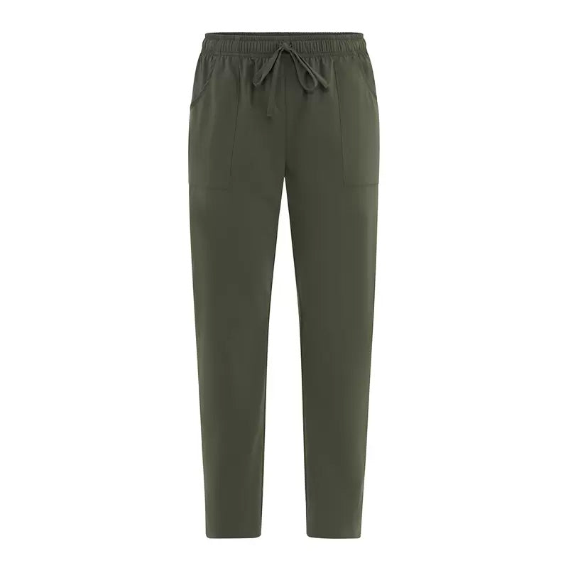 Pantalone Microfibra Alan Verde Militare Pantalone Leggero No Stiro