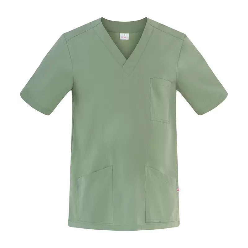 Casacca Flavio Oliva Casacca Infermiere Medicale Collo a V No Stiro Microfibra Superleggera