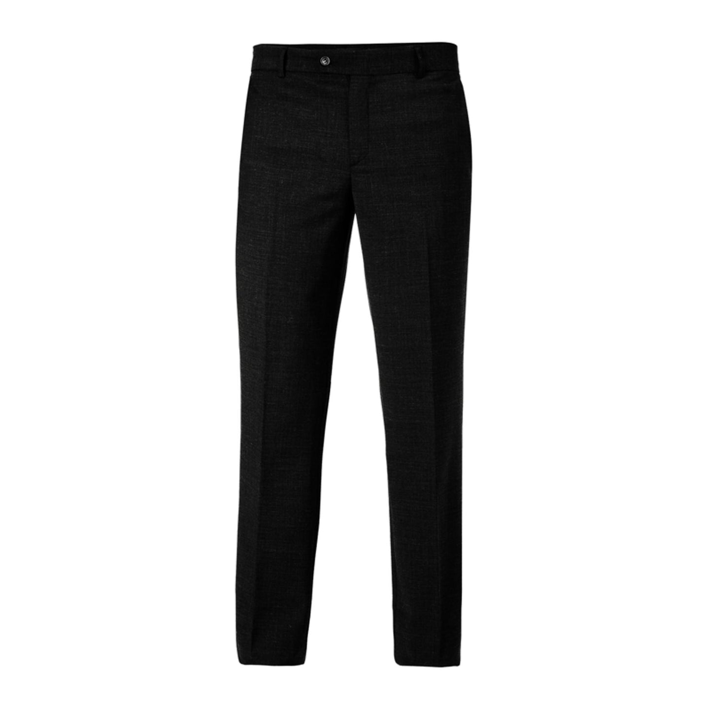 Pantalone Mauro Nero Pantalone Uomo Completo Misto Lana Elasticizzato