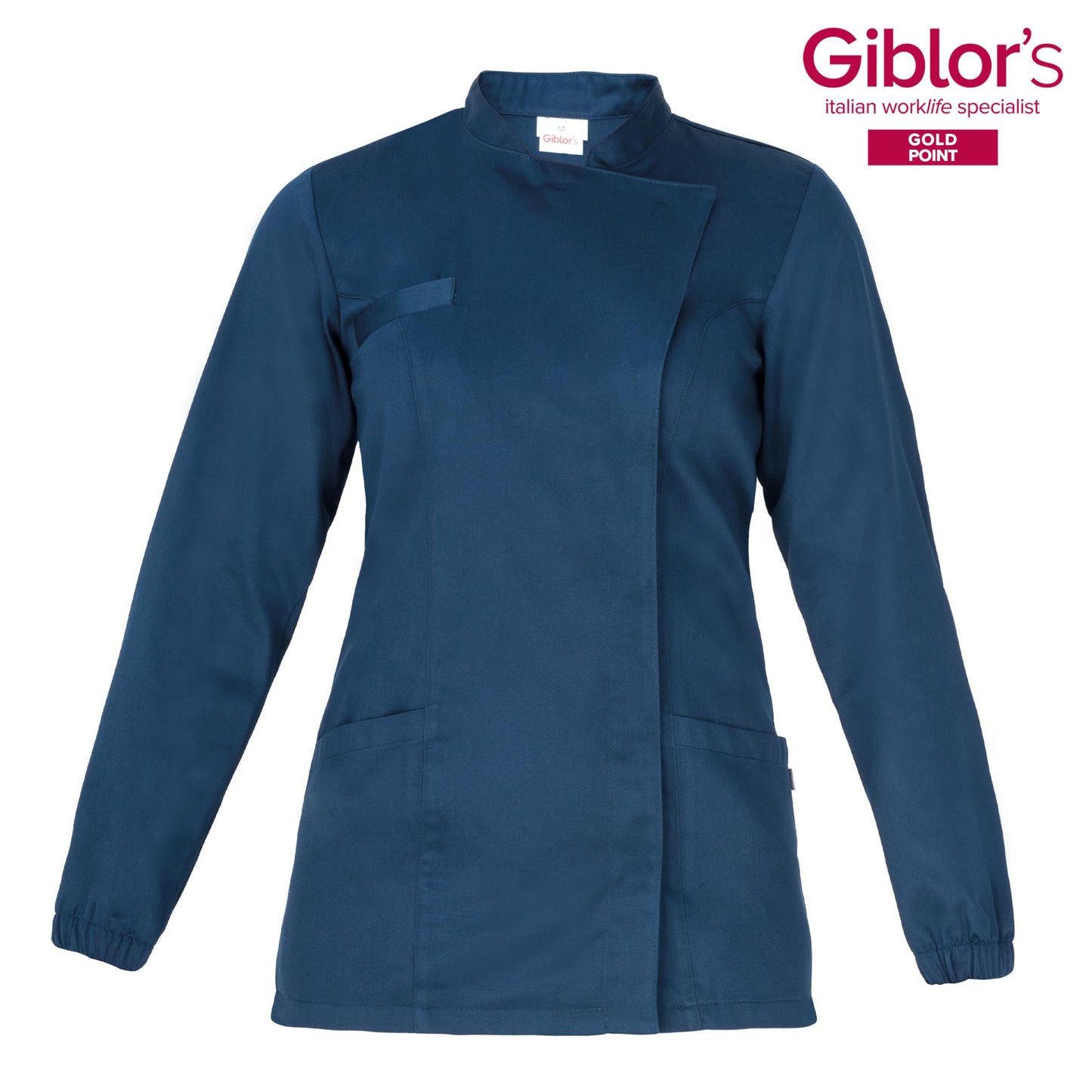 Casacca Amanda Blu Manica Lunga Casacca Donna Dottoressa Farmacista Dentista Infermiera asa oss