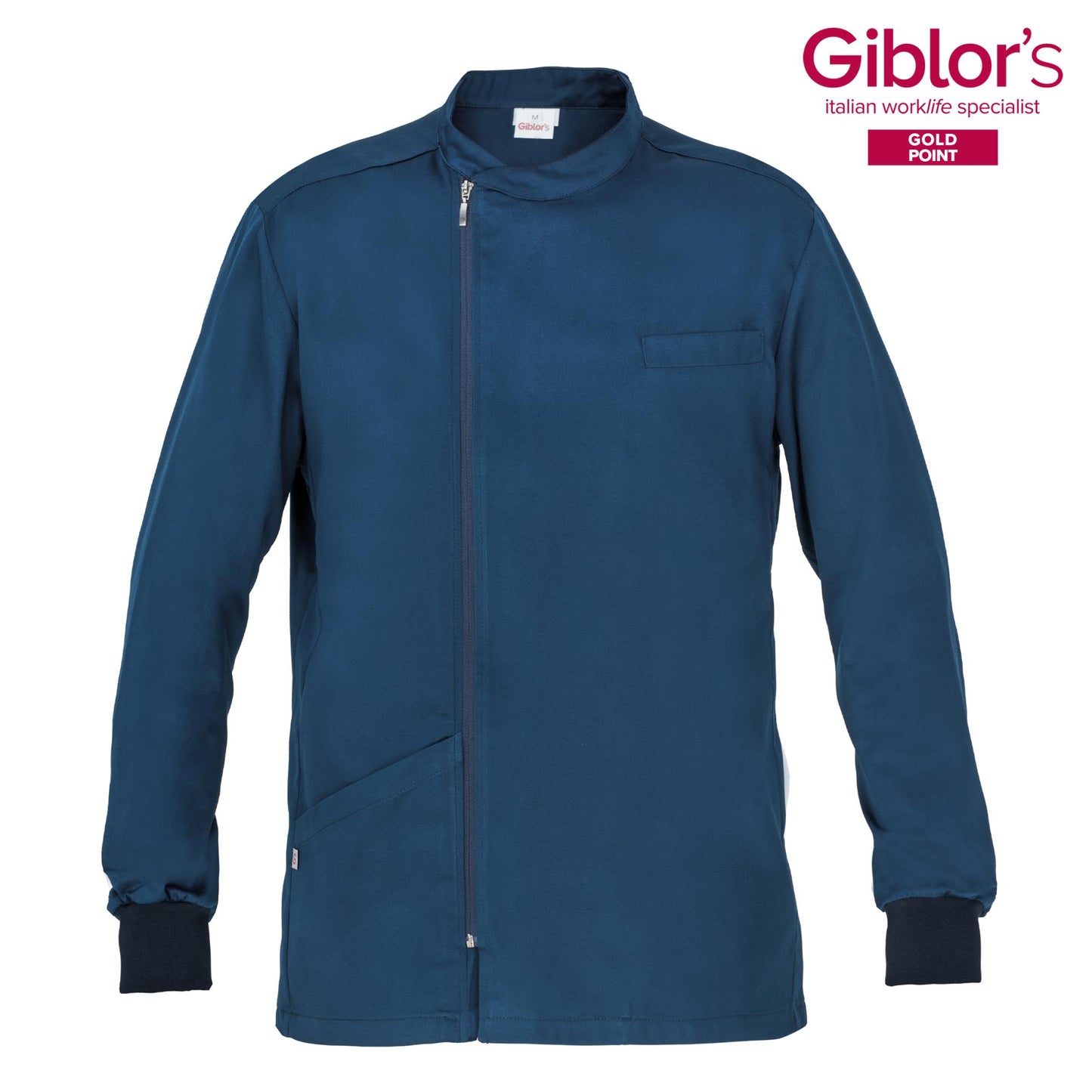 Casacca Ruggero Blu Manica Lunga Casacca Uomo Medico Farmacista Dentista Infermiere Asa Oss