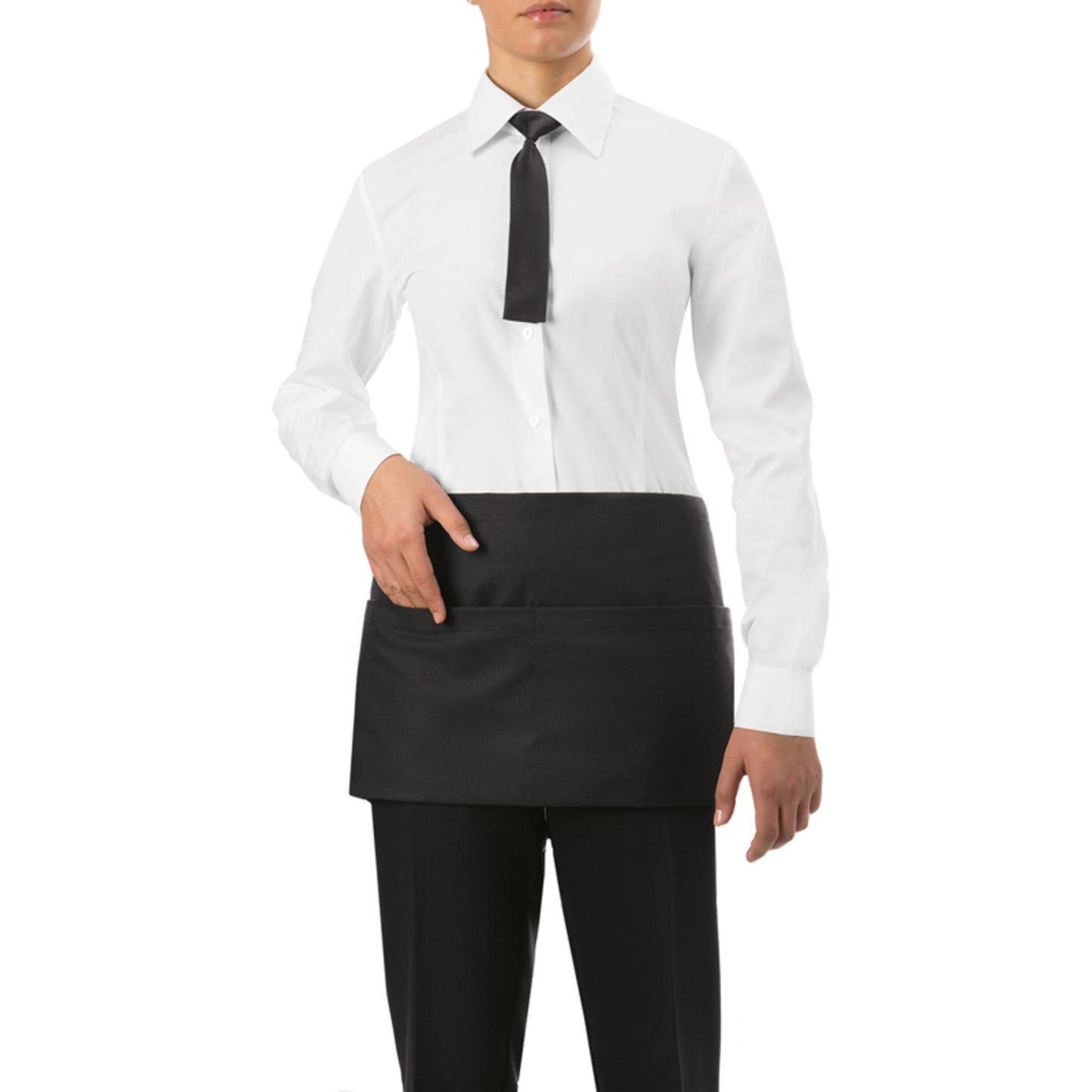 Grembiule Charlie Nero Strong Tessuto Canvas Grembiule con Tasconi Corto Bar Ristorante