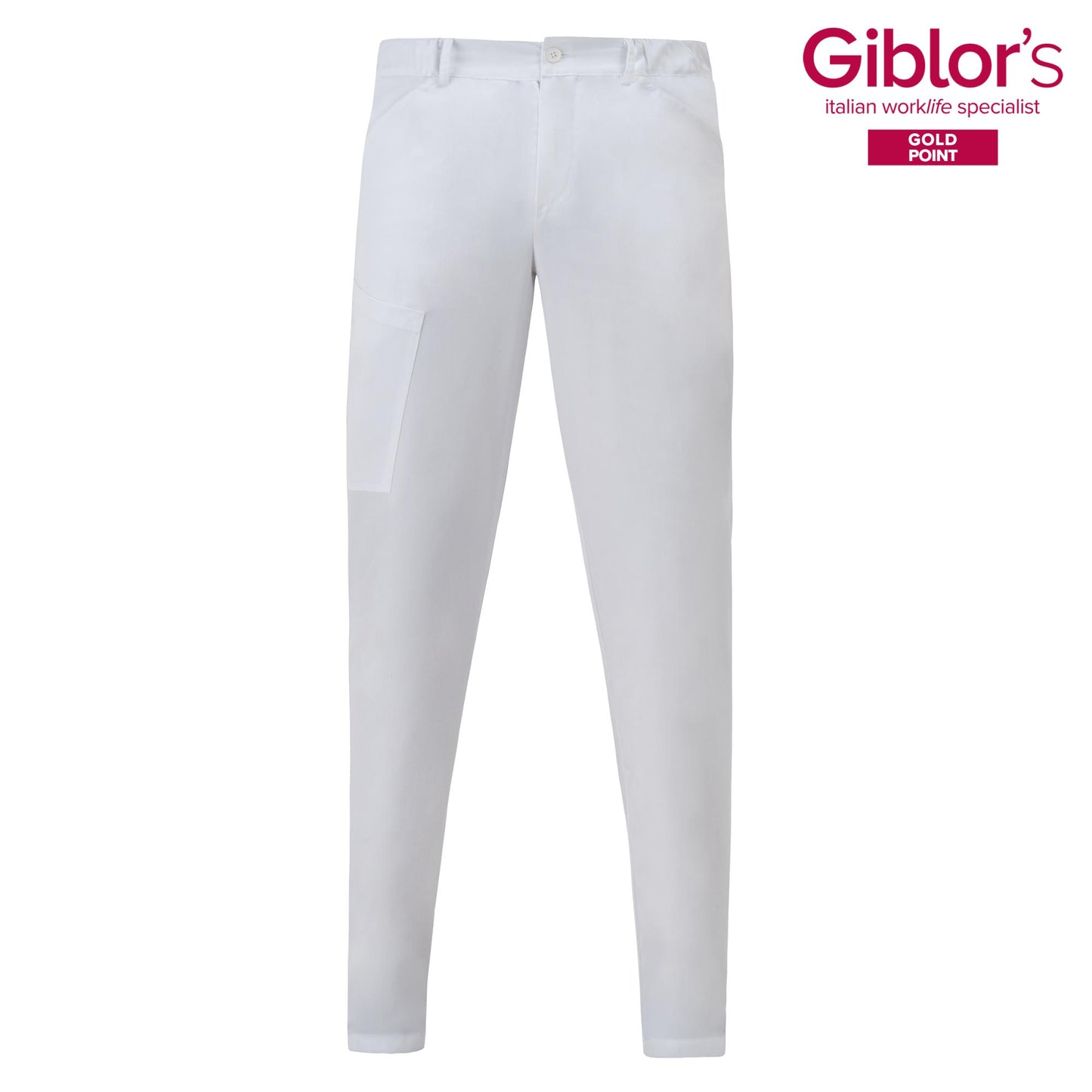 Pantalone Elia Bianco Facile Stiro Pantalone Uomo Medicale Tessuto Tencel®