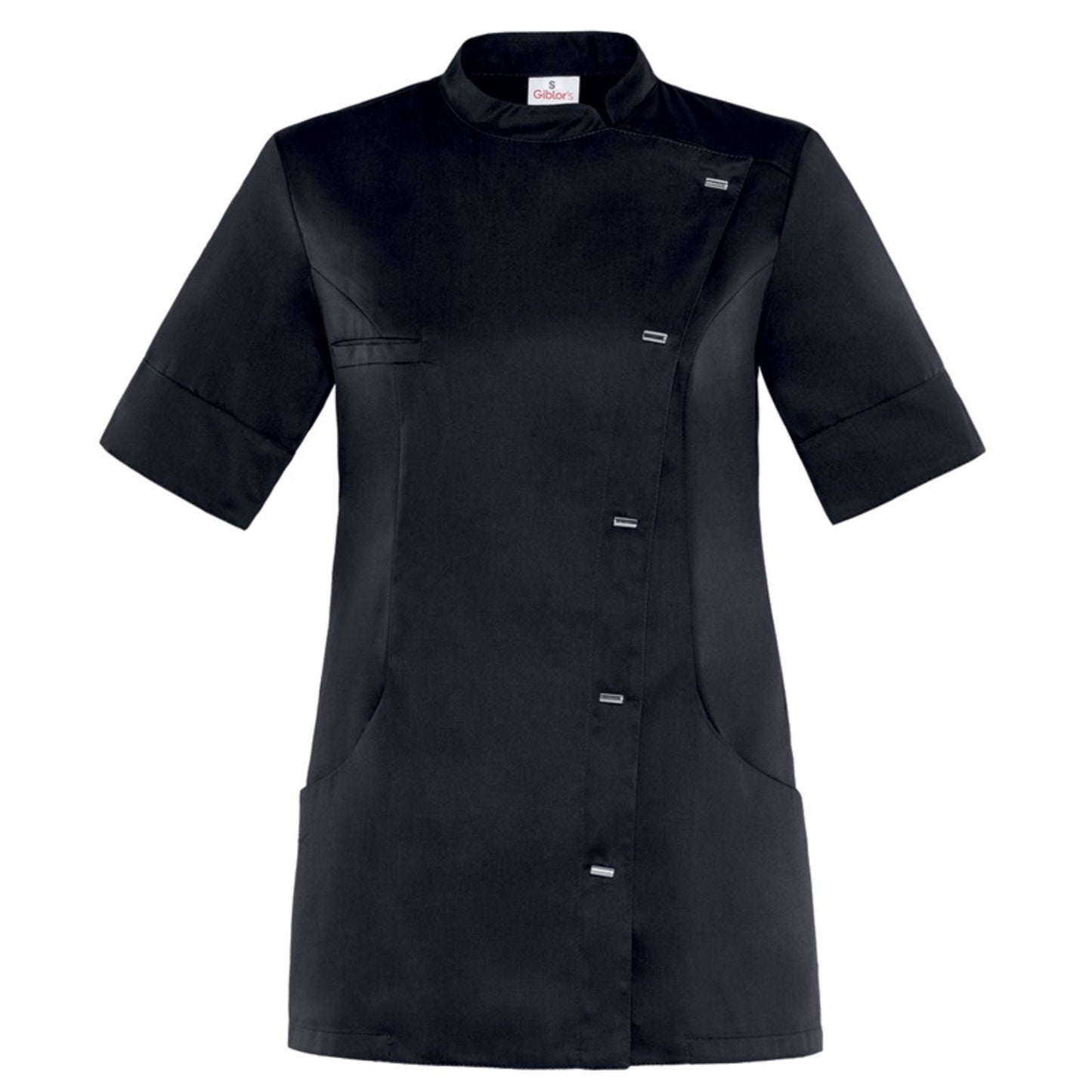 Casacca Maya Nero L Casacca Donna Manica Corta Estetista Parrucchiera Medicale