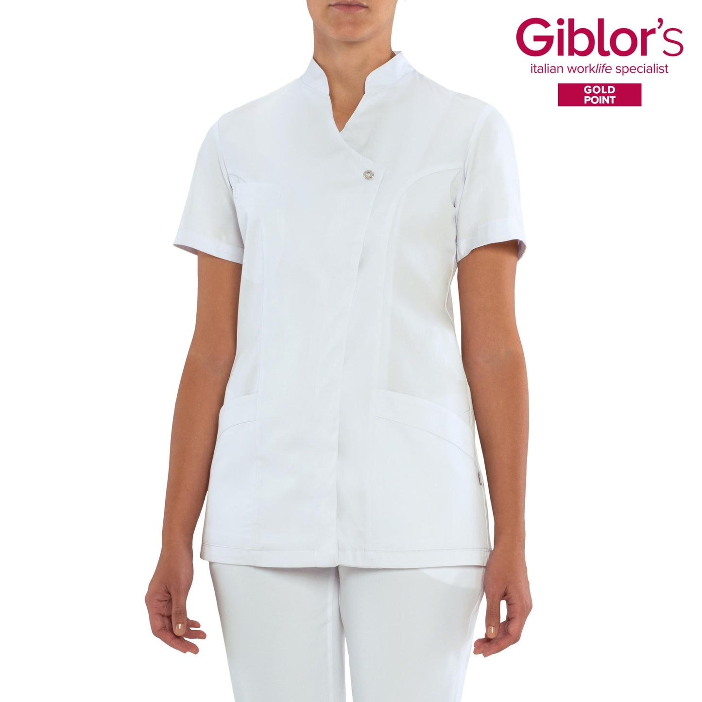 Casacca Eliana Bianco Casacca Donna Manica Corta Medicale Cucina Estetista