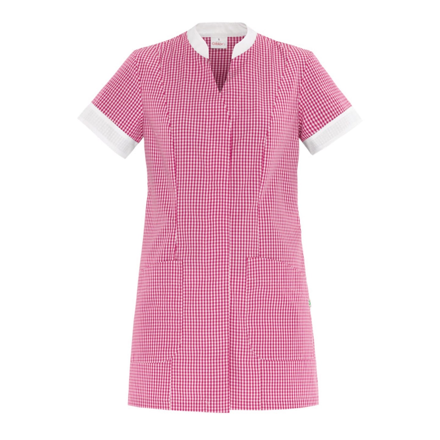 Casacca Aurelia Fucsia Quadretto Casacca Donna Pulizie Servizio Cameriera