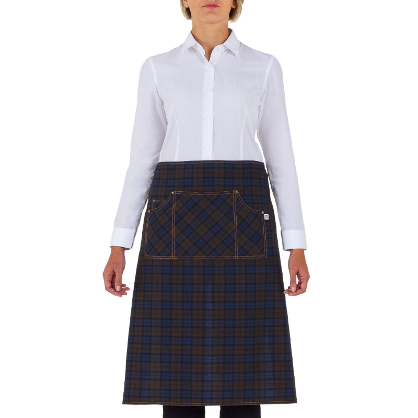Grembiule Shannon Scozzese Blu Marrone Grembiule Cameriere Cuoco Vita a Quadretti