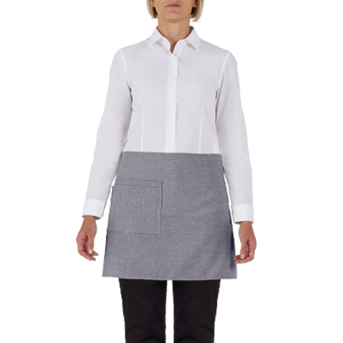 Grembiule Napoli Grigio Finto Lino Grembiule Vita Corto Cameriere Cuoco