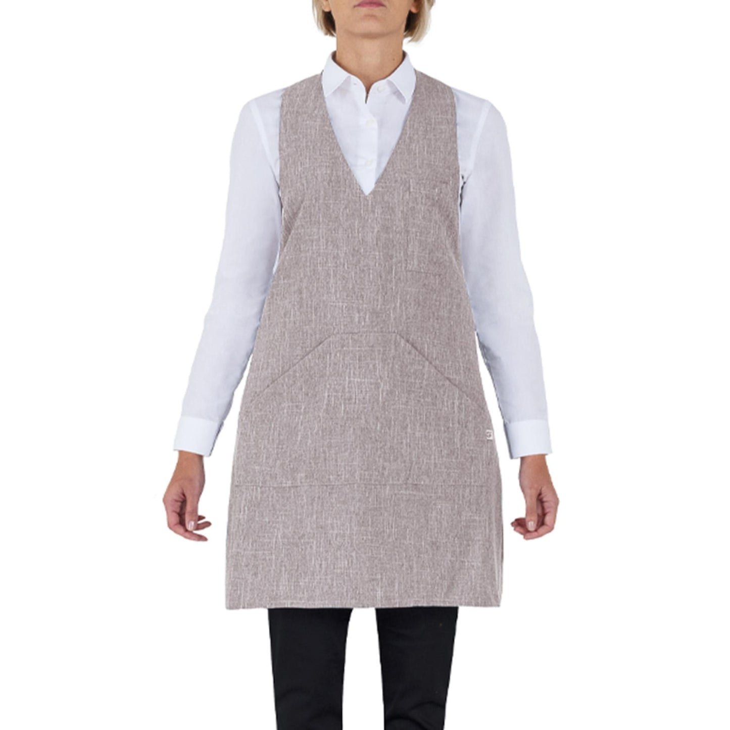 Grembiule Scotland Beige Finto Lino Grembiule con Pettorina Cameriere Cuoco