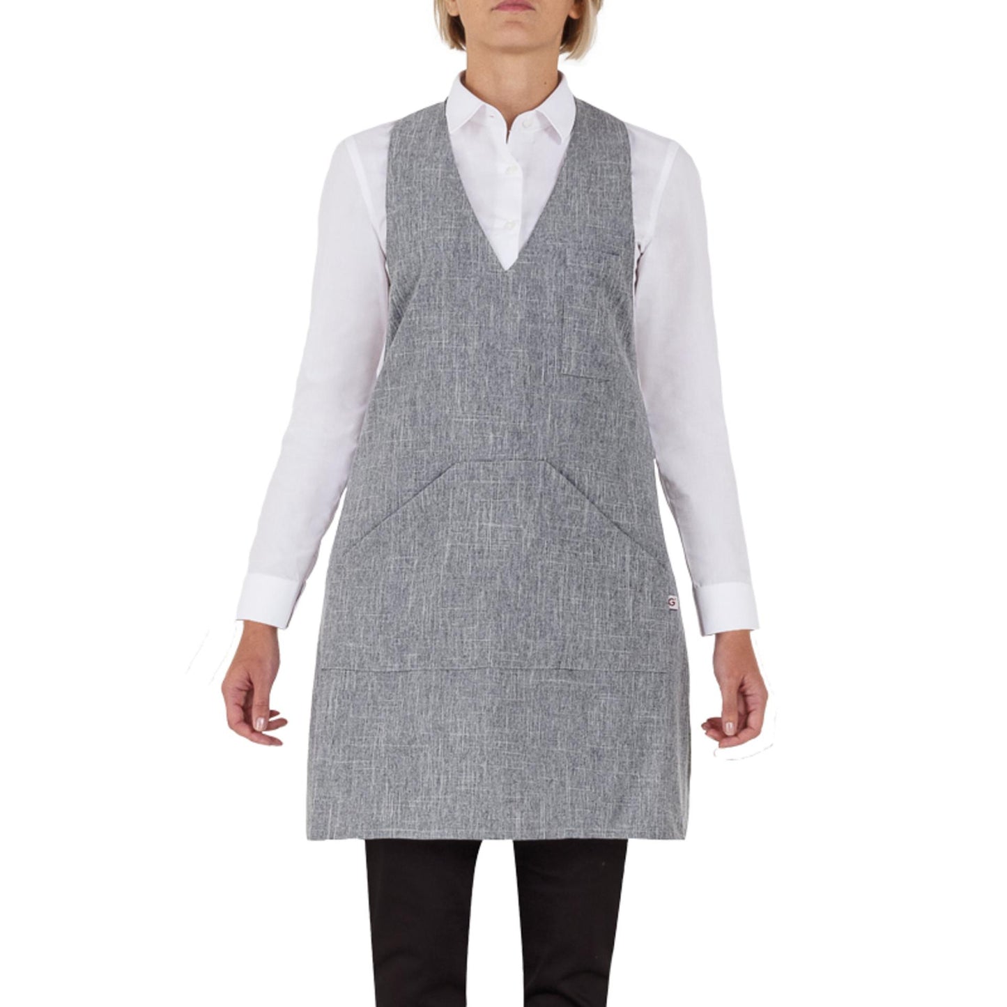 Grembiule Scotland Grigio Finto Lino Grembiule con Pettorina Cameriere Cuoco