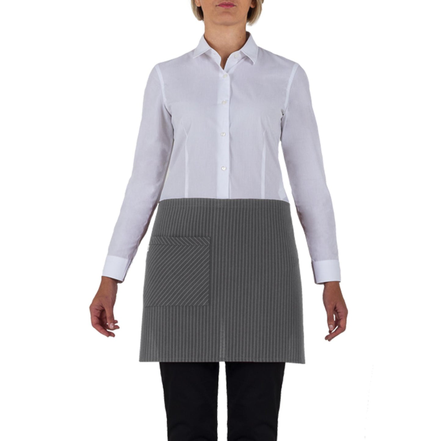 Grembiule Napoli Gessato Grigio Grembiule Vita Corto Cameriere