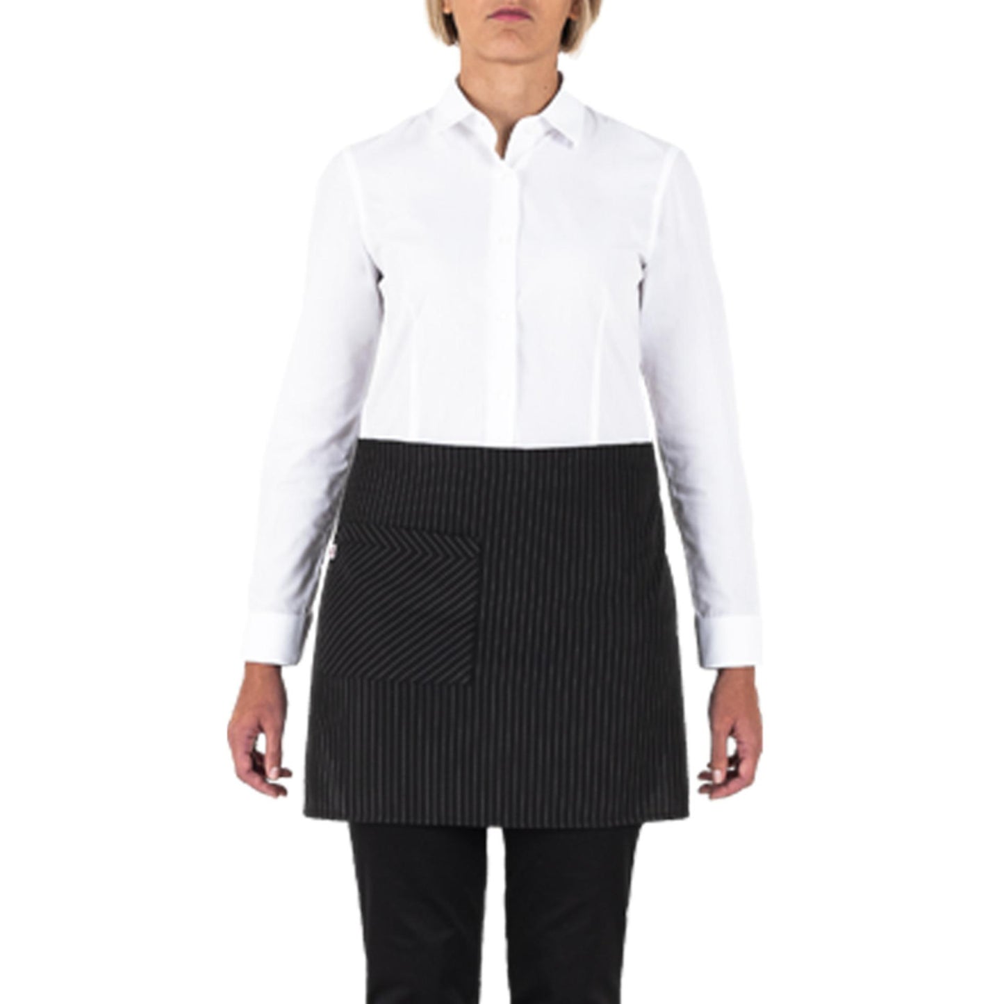 Grembiule Napoli Gessato Nero Grembiule Vita Corto Cameriere