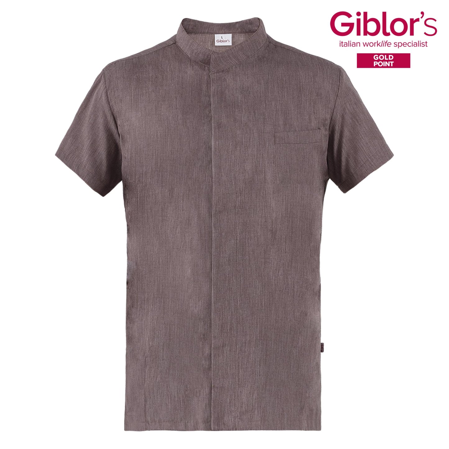 Casacca Uomo Filippo Tortora Manica Corta Casacca Parrucchiere Tessuto Leggero Casacca Cucina Uomo