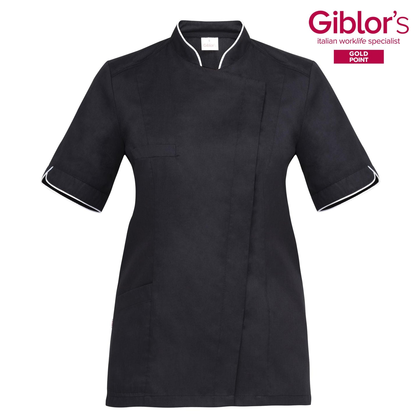 Casacca Donna Tania Manica Corta Nero Tessuto Leggero Casacca Dentista