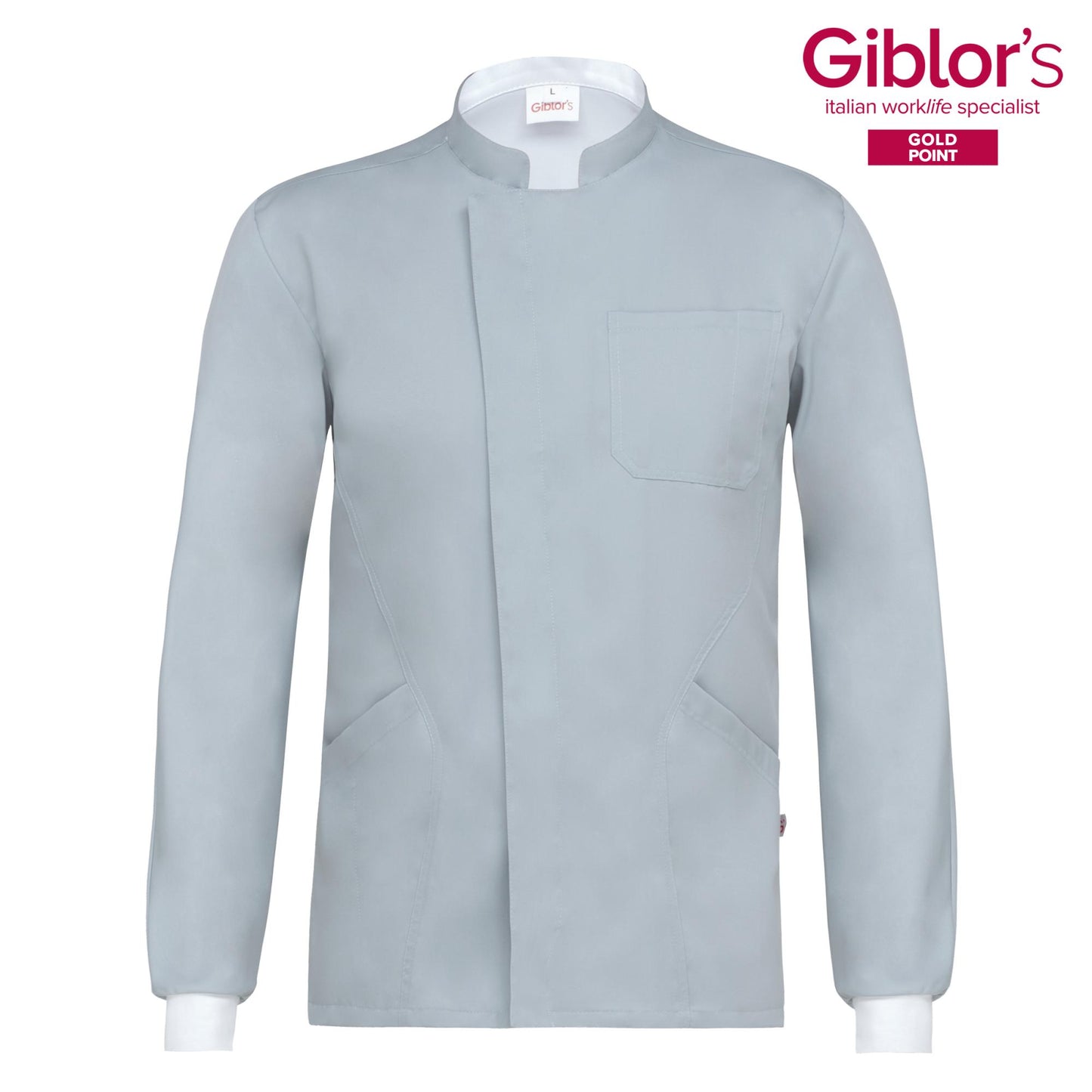 Casacca Uomo Silvano Manica Lunga Tessuto No stiro Casacca Dentista Tencel Traspirante