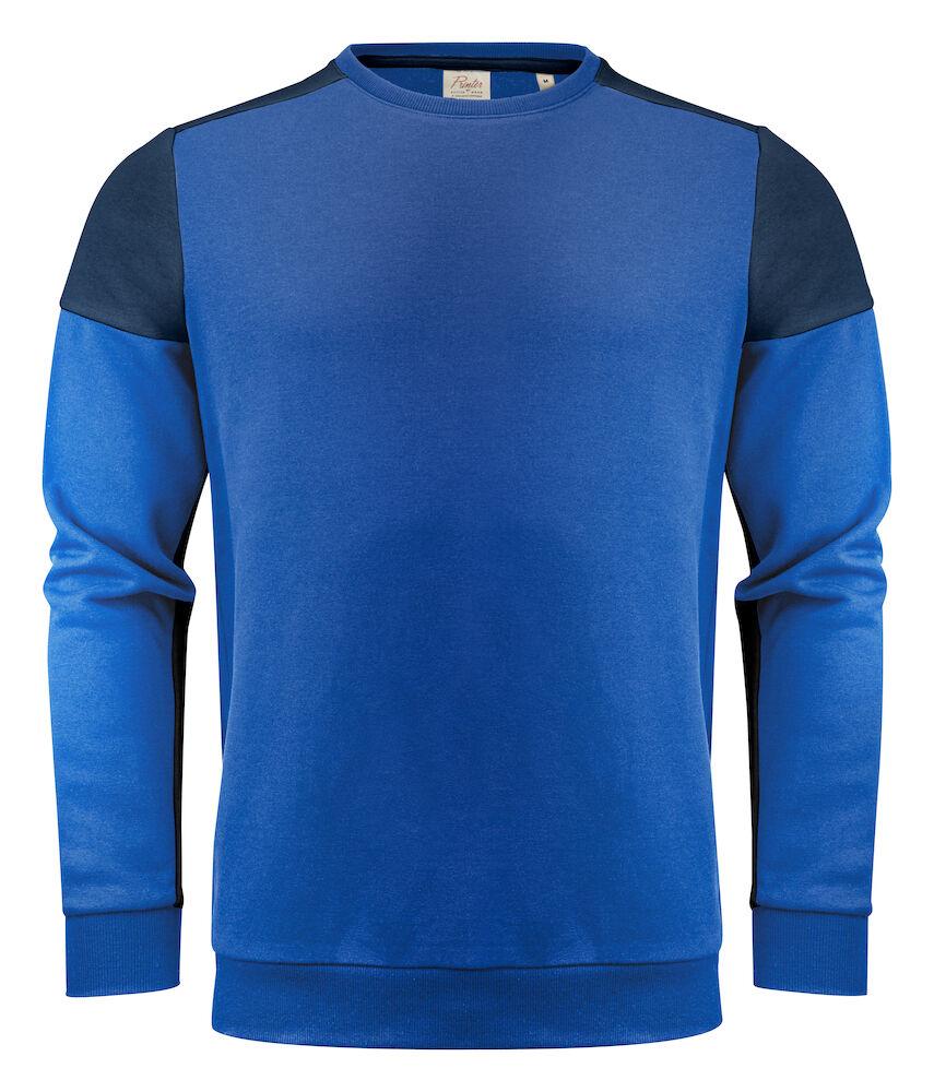 Felpa Bicolore Prime Royal Blu Felpa Girocollo Misto Cotone Organico Poliestere Riciclato Ecosostenibile