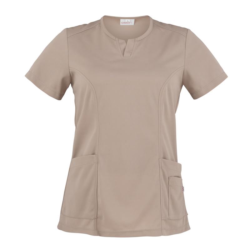 Casacca Donna Erika Beige Traspirante in Rete Elasticizzata Casacca Estetista Casacca Parrucchiera