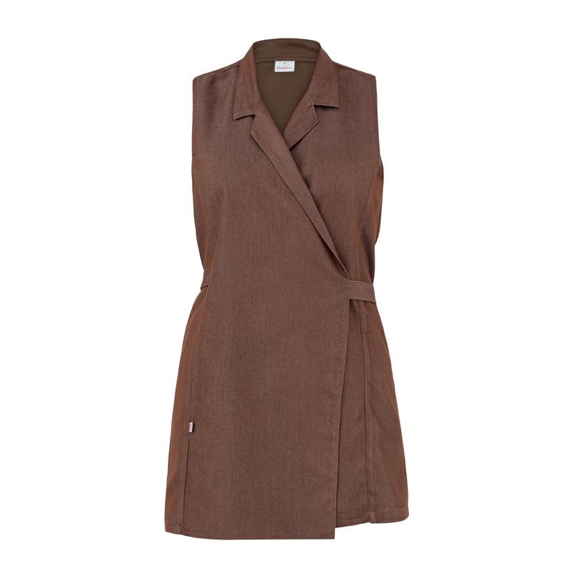 Scamiciato Allegra Marrone Abito Donna Elasticizzato Reception Sala Cameriera