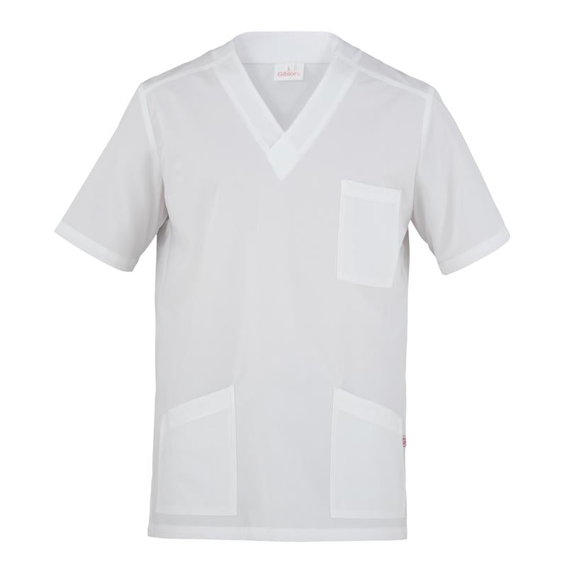 Casacca Flavio Bianco Casacca Infermiere Medicale Collo a V No Stiro Microfibra Superleggera