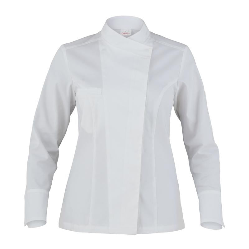 Giacca Nora Bianco Giacca Cuoca Elastcizzata Stiro Facile