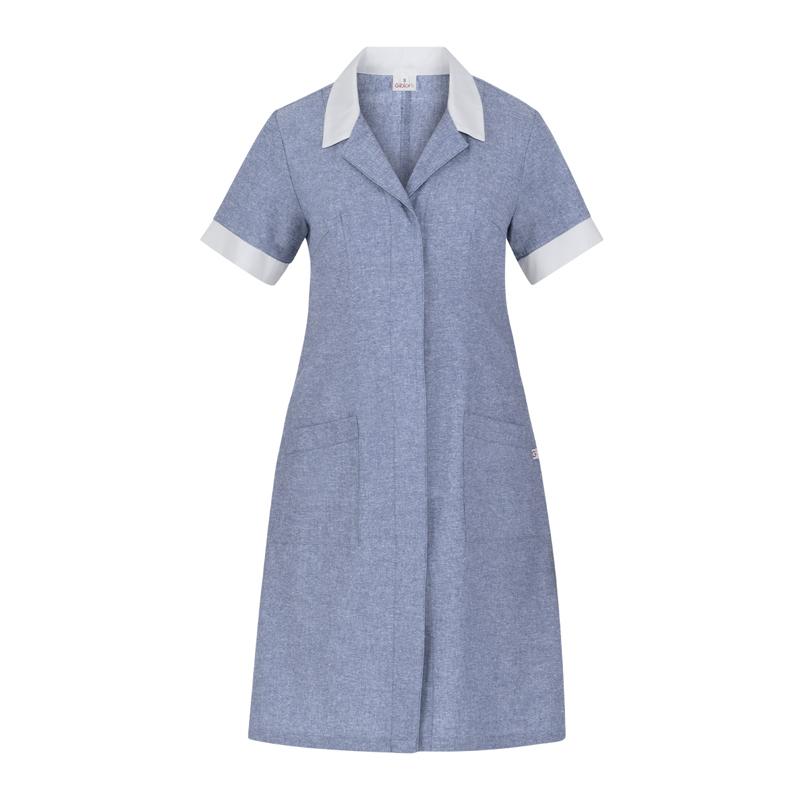 Camice Amalia Azzurro Melange Camice Donna Manica Corta Pulizie Albergo
