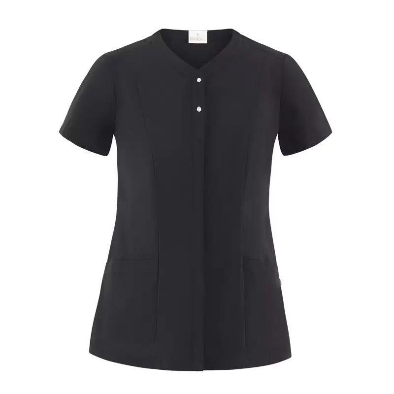 Casacca Anita Nero Casacca Donna Manica Corta Estetica Medicale Acconciature