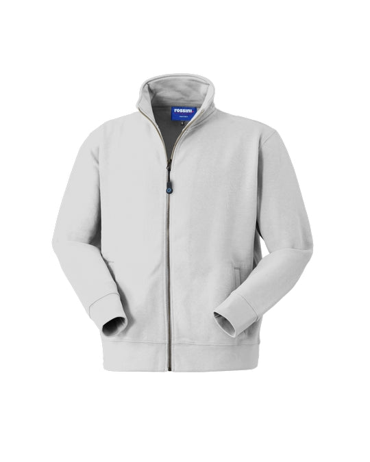 Felpa Canberra Bianco Felpa da Lavoro Zip Lunga con Tasche
