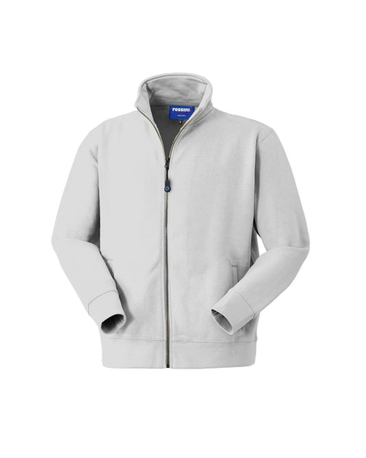 Felpa Canberra Bianco Felpa da Lavoro Zip Lunga con Tasche