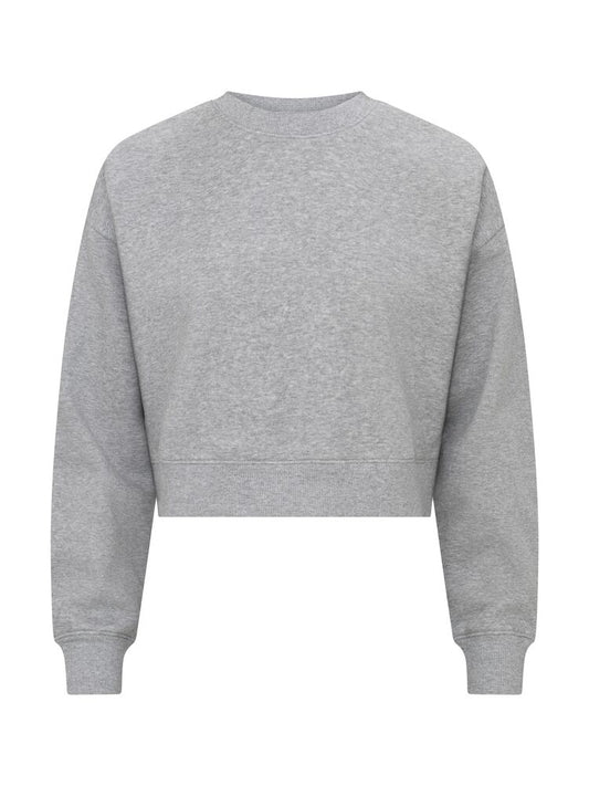 Felpa Miami Cropped Grigio Melange Girocollo