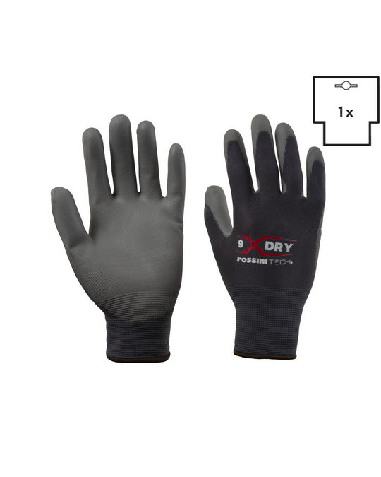 Guanto Grigio Nylon Poliuretano Spalmato Magazzino Meccanico